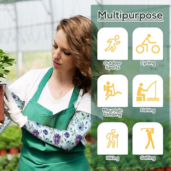 YUNVI Gardening Sleeves Farm Sun Protection Cooling Arm Sleeves to Cover Arm for Women