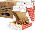 Karat Pizza Boxes 8" x 8" [50 Pack] Classic Red Print Corrugated Boxes | Ventilated, Grease-Resistant, Durable for Pizza or Mailing Use