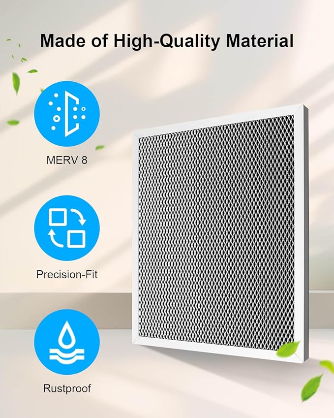 Washable Dehumidifier Filter Fits for AprilAire Whole-House Dehumidifiers Models 1830 1850 1852 and Ventilation Models 8191 8192 Replace 5443, MERV 8 Replacement Filter 10x12x1(Pack of 1)
