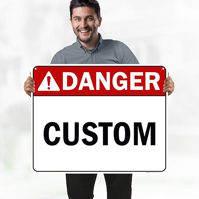 Custom Danger Sign, Ansi Sign, Osha Compliant, 24x30 Inches, 55 mil thick HDPE (high density polyethylene), Made in USA by My Sign Center