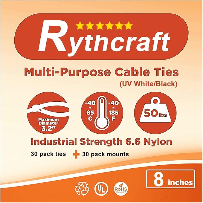 30 Pack 2 inch Zip Tie Adhesive Mounts Self Adhesive Cable Tie Base Holders with Multi-Purpose Tie wire clips with screw hole,Anchor stick on wire holder with 8 inch zip ties （Black&White）