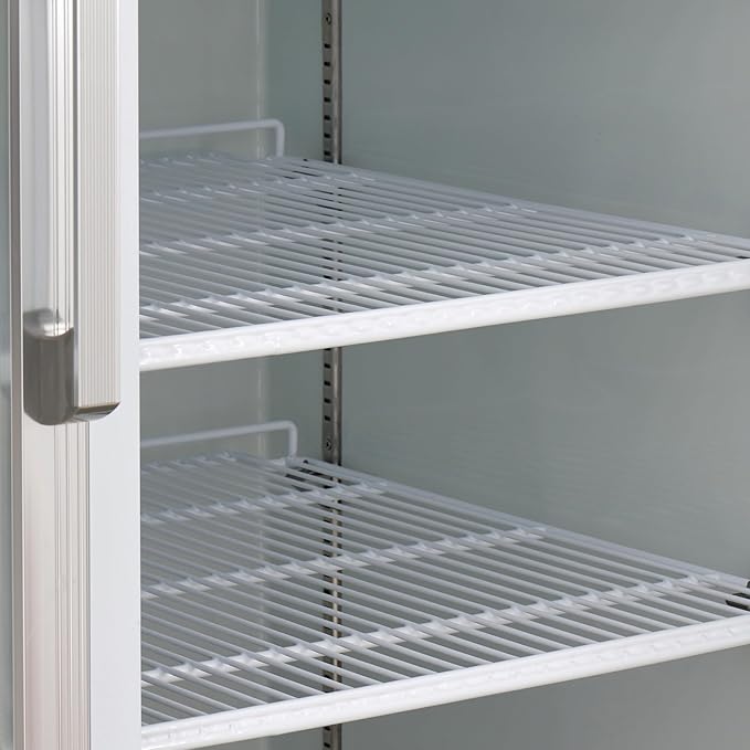 Kratos Commercial Two Door Merchandising Refrigerator, Two Swing Door Mobile White Display Refrigerator for Shops and C Stores, 53" Wide, LED Lighting, 115V (67K-207)