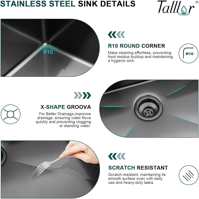Undermount Bar Sink - 12 Inch Workstation Gunmetal Black Bar Sink Stainless Steel 16 Gauge Single Bowl Under Counter Small Wet Prep Sinks with Cutting Board #TLU-0016