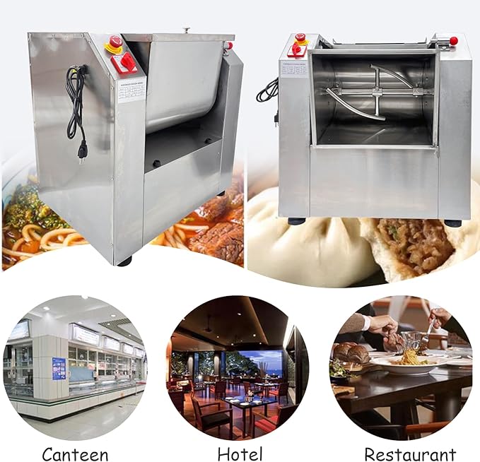 INTSUPERMAI 110V Commercial Dough Mixer Machine 15 KG Kneading Capacity Electric Food Mixer Flour Mixer1500W/2HP for Dough Mixing Kneading