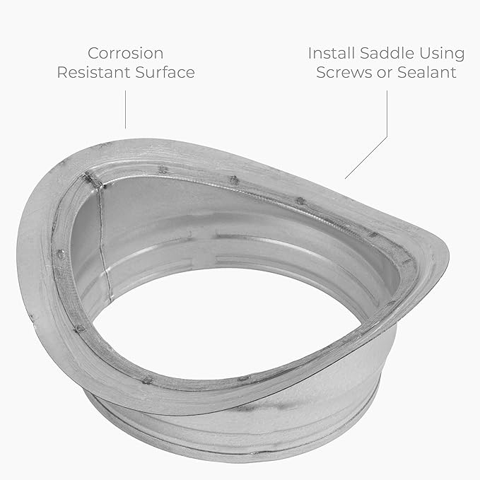 Galvanized Steel Saddle Takeoff – Round 90 Degree Splitter for 10” Duct with 6" Outlet Branch Connector - Range Hood Duct Adapter - Heavy Duty Supply/Exhaust Air Ventilation Duct Work Collar