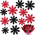 Queekay 12 Pcs Felt Pot and Pan Protectors 12/14/16 Inch Larger Thicker Pan Protector Pads, Colorful Pot Separators for Stacking Cookware Organizing Protecting(Black Red)