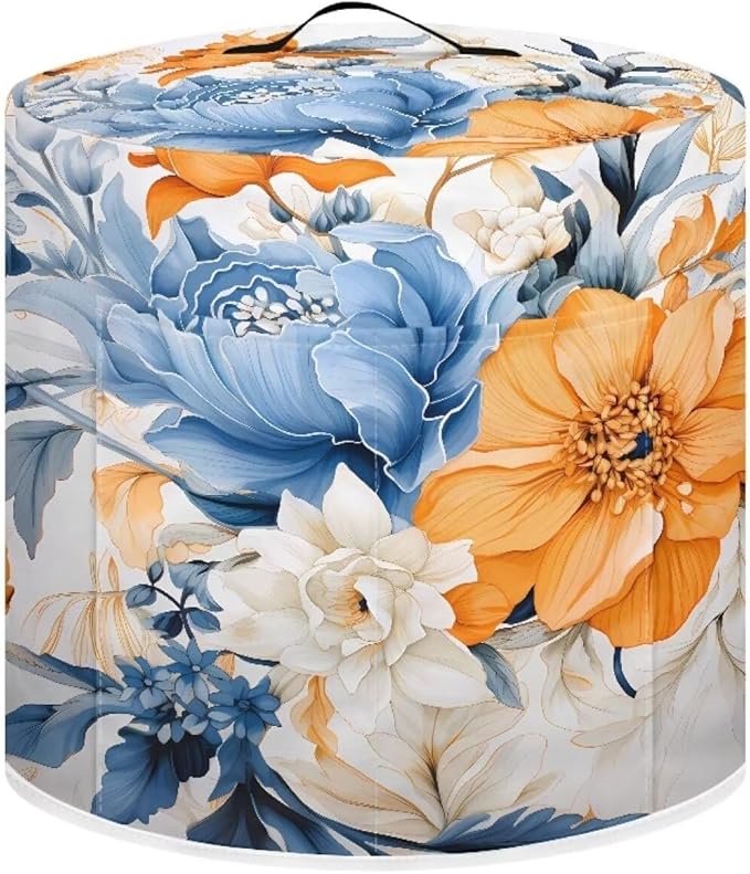 Flashideas Flower Print Pressure Cooker Cover for Women Dust Protection Insulated Rice Cooker Cover with Easy to Clean Lining Dust Cover with Pockets for Instant Pot 6 Quart Appliance Cover