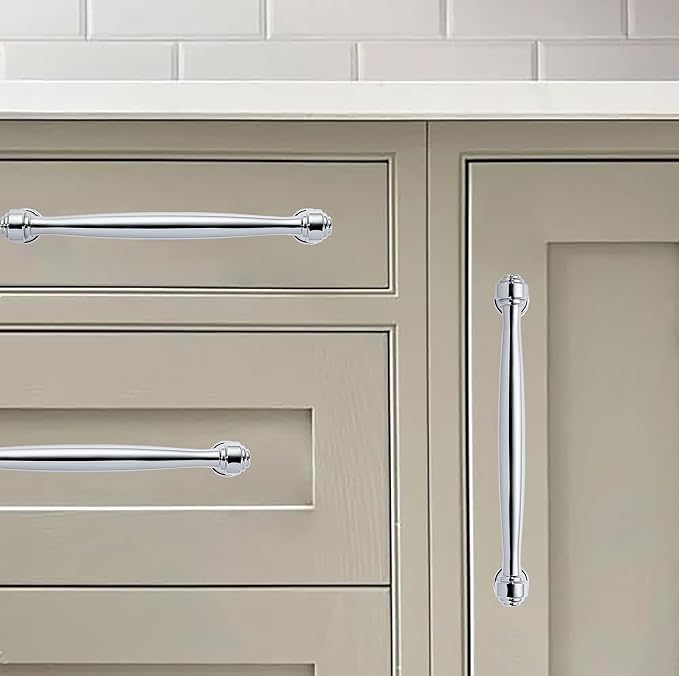 khtumeware 2 Pack 5 Inch(128mm) Vibrant Polished Chrome Cabinet pulls Kitchen Cabinet Handles Kitchen Cabinet Hardware for Cupboard Drawer Handles Dresser Pulls