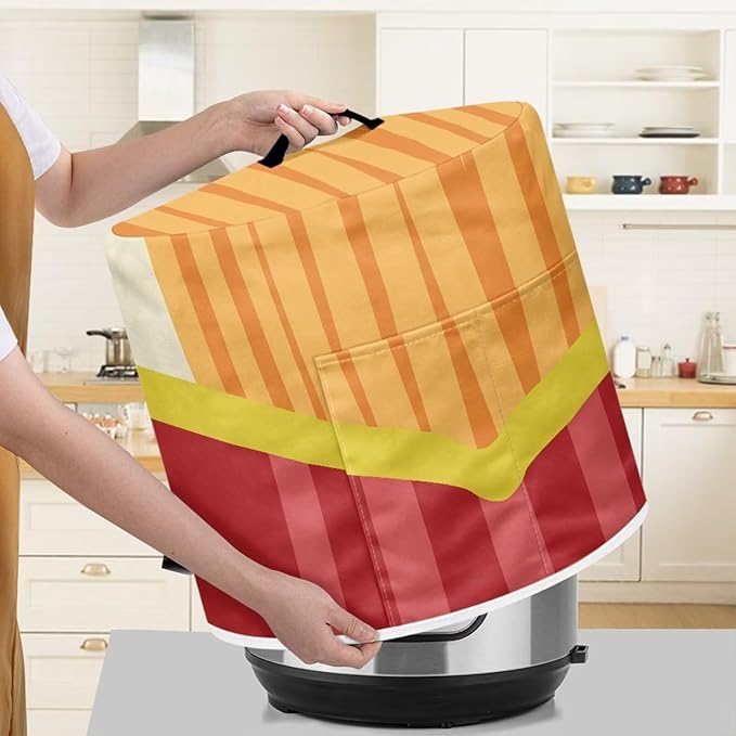 Air Fryer Cover Dust Cover, French Fries Appliance Covers for 3 Quart Air Fryer & Pressure Cooker Kitchen Appliance Accessories with Pockets, Machine Washable