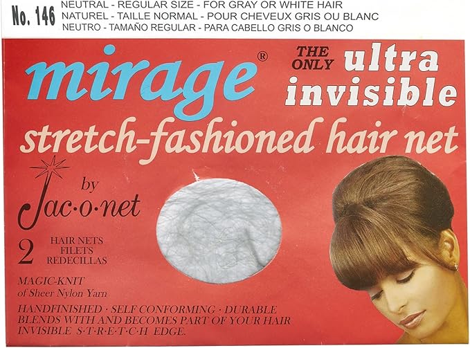 Hairnet Mirage Ultra-Invisible, Neutral,2 Net Per Pack [Pack of 12]