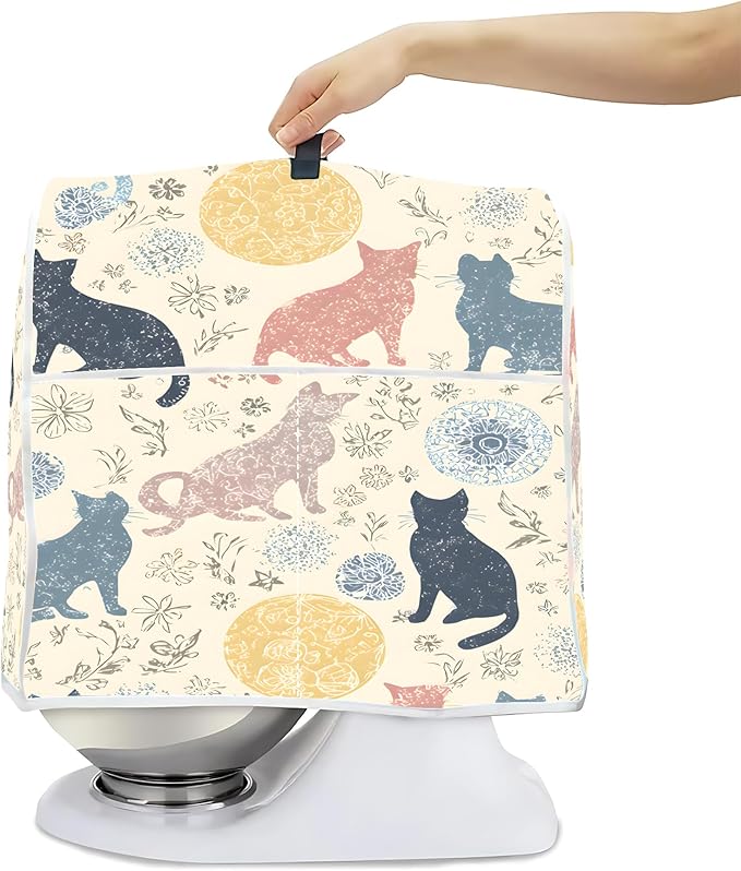 Mixer Dust Cover for 6-8 Qt Stand Mixer, Cloth Cover with 2 Storage Pockets for Stand Mixer Protective Covers Large for 6-8 Quart Mixer