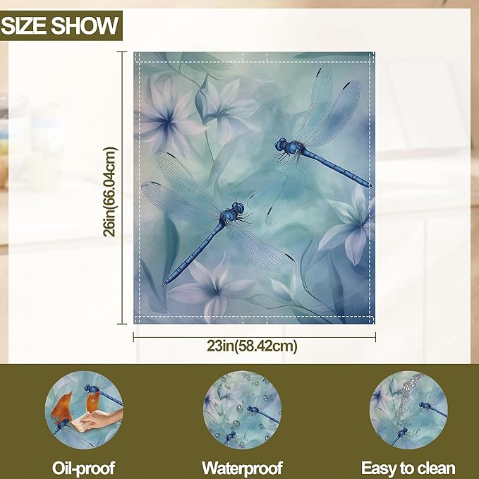 Watercolour Dragonfly Magnetic Dishwasher Cover,Dishwasher Covers for The Front Magnetic Dishwasher Panel Decal Cover for Kitchen 23x26inch