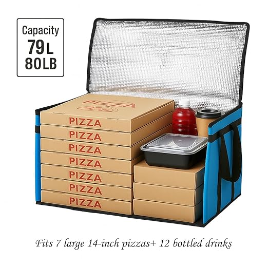 Bodaon Large 3-Pack Insulated Food Delivery Bag, XXXL Pizza Cooler Bags, Rideshare Delivery Bag, Thermal Cold/Hot Styrofoam Carrier for Travel/Shopping/Catering/Car, Warmer/Frozen