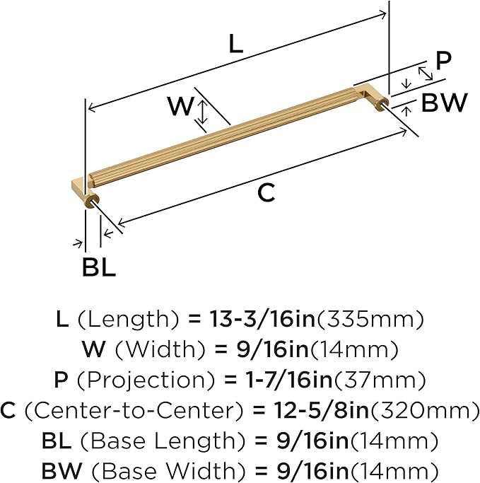 Amerock Ballard 12-5/8 inch (320mm) Center-to-Center Champagne Bronze Cabinet Pull, BP37649CZ