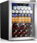 Kismile Mini Refrigerator Cooler 48L Beverage Fridge for 16 Bottle 68 Can,1.7 Cu.Ft Drink Fridge with Seamless Outer Frame,Electronic Temperature Control for Home/Bar/Office 40-61℉,Silver
