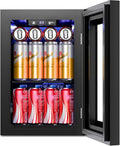 Antarctic Star 18L Beverage Refrigerator Cooler 24Can, Mini Fridge with Quiet Compressor, LED Light,Freestanding Small Fridge with Electronic Temperature Control for Home and Bar(40-61 ℉)