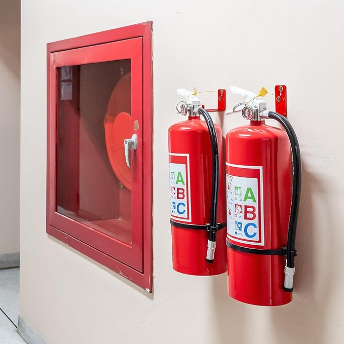 8 Pack Fire Extinguisher Mount Bracket, 5 to 40 lb Fire Extinguisher Holder with Expansion Screws, Universal Bracket Kit Fits Extinguishers Cabinet Wall Hook Hanger