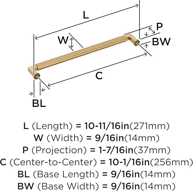 Amerock Ballard 10-1/16 inch (256mm) Center-to-Center Champagne Bronze Cabinet Pull, BP37648CZ