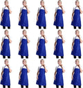 Total 15 PCS Dark Blue Bib Aprons Bulk for Women Men with 2 Front Pockets(Dark Blue-15pcs)