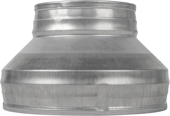 8" to 5" Inch Round Duct Reducer - Male Fit Galvanized Steel Pipe Increaser - Coupling for Round Duct Ventilation Systems - Heating & Cooling HVAC - Vent Pipe Adapter, Duct Connector