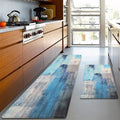 MAYHMYO Anti Fatigue Kitchen Mat - Set of 2 - Teal and Marble Design Comfort Mats - Cushioned, Non Slip Floor Mat,17.3 x 29 x 0.4 inch + 17.3 x 59 x 0.4 inch