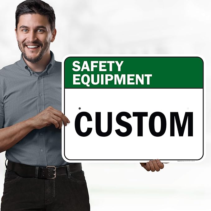 Custom Safety Equipment Sign, Ansi Sign, Osha Compliant, 18x24 Inches, Rust Free .063 Aluminum, Fade Resistant, Made in USA by My Sign Center
