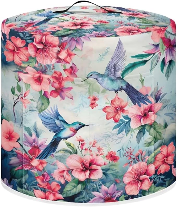 Flashideas Hummingbird Print Pressure Cooker Cover with Storage Pocket Compatible with 8 10 Quart Instant Pot, Durable Rice Cooker Air Fryer Accessories, Waterproof Kitchen Appliances Dust Cover