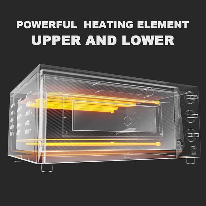 CROSSON ETL listed Commercial 16 inch Countertop Electric Pizza Oven with pizza stone, Multipurpose Indoor Pizza oven for Restaurant use,120V/1800W