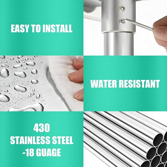STABLEINK NSF Stainless Steel Table, 24 x 12 Inches Small Metal Prep & Work Table with Adjustable Undershelf, for Commercial Kitchen, Restaurant, Hotel and Garage