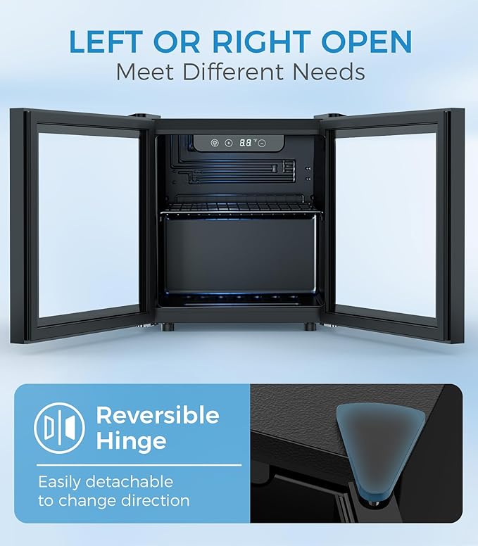 48 Can Beverage Refrigerator Mini Fridge Cooler Glass Door for Beer Soda or Wine, Small Drink Cooler Machine LED Temperature Control for Bar Home, Office 1.3CUFT