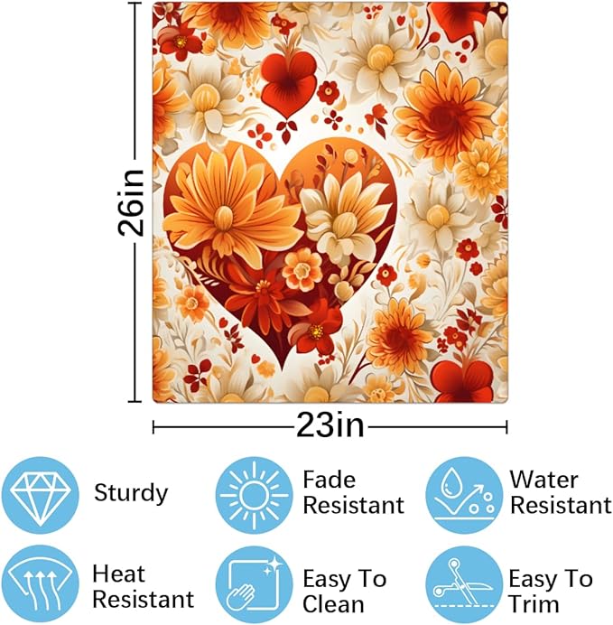 Valentine's Day Yellow Flowers Dishwasher Magnet Cover, Reusable Refrigerator Panel Stickers Microwave Front Door Covers Magnets for Kitchen Home Appliances Holiday Party Decorations 23 X 26 in