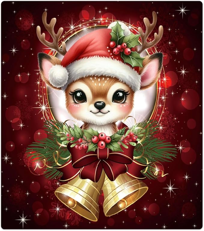 Christmas Xmas Bells Deer Dishwasher Magnet Cover Christmas Magnetic Dishwasher Decorative Cover Front Dishwasher Door Covers Dishwasher Covers Decor for Kitchen Home Appliances Gift 23" X 26"