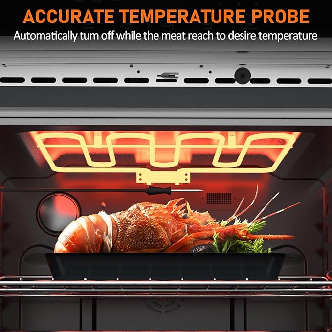 30 in Built-in Electric Wall Oven,4.8 Cu.Ft Stainless Steel with Self-Cleaning,Touch Glass Control & Child Safety Lock,3800W Convection System,Blue Enamel Interior