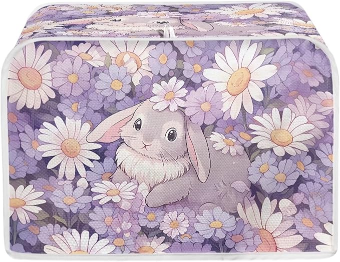 UNICEU 4 Slice Quilted Toasters Daisy Bunny Cute Print Dust-proof Bread Maker Kitchen Small Appliance dust cover