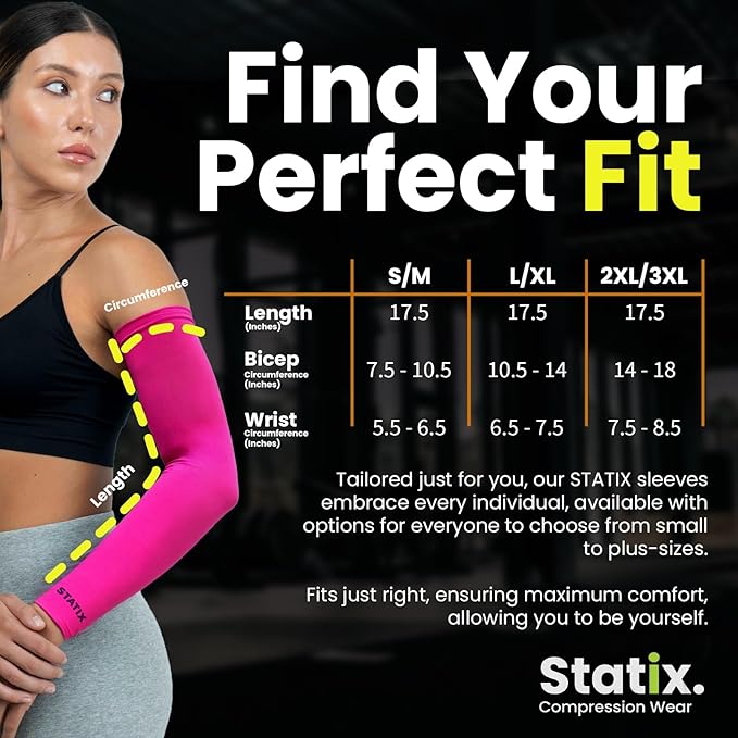 SPRYNG Statix Arm Sleeves for Men and Women Sun Protection Sports Sleeves for Tattoo Cover Gardening & Outdoor Use S to 3XL