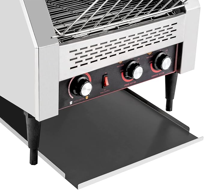 450 Slices/H Commercial Conveyor Toaster, 2600W 7 Gears Electric Stainless Steel Restaurant Toaster Oven with Crumb Tray for Restaurants, Hotels 18.31 * 16.42 * 15.27in