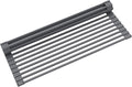 Kraus Multipurpose Over-Sink Roll-Up Dish Drying Rack, Colander and Trivet in Dark Grey, KRM-10DG