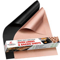 Oven Liners for Bottom of Oven with Baking Sheet Mat, Heat Resistant Stove Liners for Bottom of Electric Stove and Teflon Sheets for Baking, Reusable Matt for Electric Range