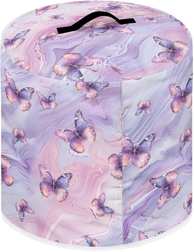 TODIYADDU Marble Pressure Cooker Cover with Pocket Butterfly Air Fryer Cover Dust Cover Insulated Kitchen Appliance Cover Protector for Pressure Cooker Instant Pots Accessories Presents