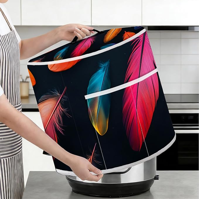 Rice Cooker Cover, Dust Cover for Kitchen Appliances with Handle and Storage Pocket, Easy to Clean Kitchen Decor Gift, Fits 3-6-8 Quart Instant Pot, Slow Cooker and Air Fryer