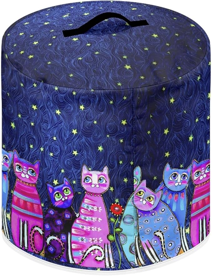 Xoenoiee Starry Night Cats Pattern Pressure Cooker Cover for 8 qt Instant Pot, Kitchen Appliance Dust Cover with Pockets for Rice Cooker Air Fryer Slow Cooker