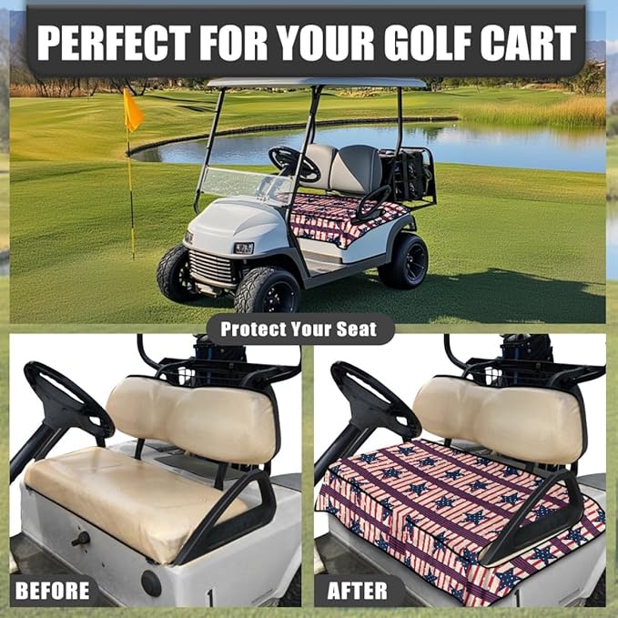 Golf Cart Seat Cushion Cover Featuring Durable Construction, Waterproof Layer and Comfortable Fabric for Outdoor Riding