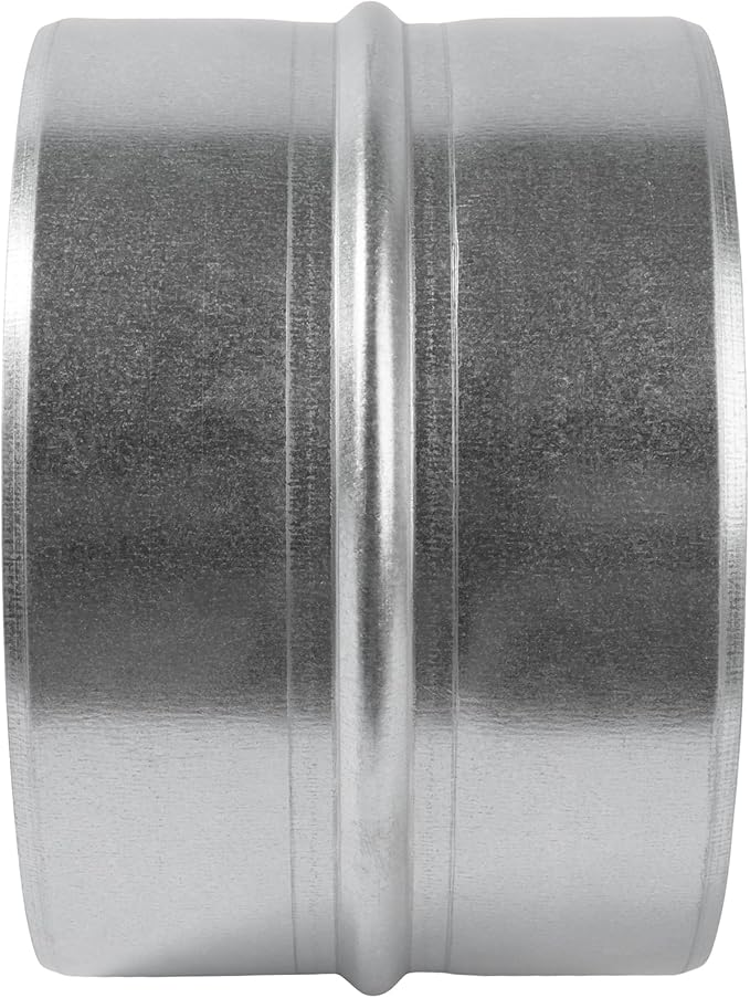 Vent Systems 6'' Inch Galvanized Steel Duct Connector - Round Ventilation Duct Extension - Metal Vent Coupler - Metal Hose Coupling - Galvanised Pipe Connector