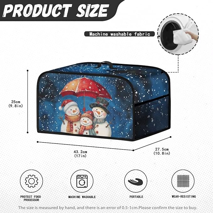 Snowman Clover Crock Pot 6-8 Quart Slow Cooker Cover Dust Cover Slow Cooker Bag Dust Covers for Kitchen Appliances Dust Resistant Decor Kitchen Utensils for Saint Patrick's Day