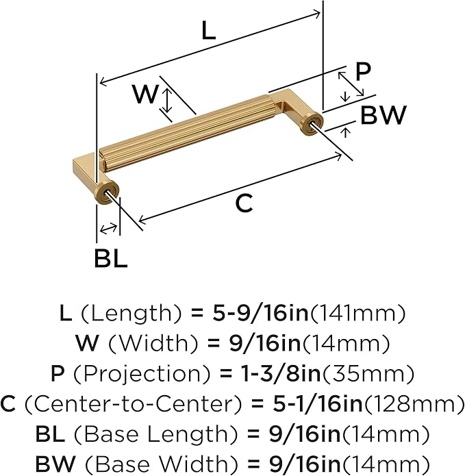 Amerock Ballard 5-1/16 inch (128mm) Center-to-Center Champagne Bronze Cabinet Pull, BP37644CZ