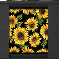 Watercolor Sunflower Dishwasher Magnet Cover for Door Front, Dishwasher Panel Decal Vintage Reuseable Refrigerator Magnet Cover Decal Fridge Stickers Home Decor, 23 x 26 Inch