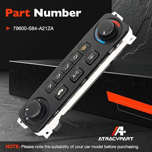 Climate Control Module A/C Heater Air Conditioning Panel Compatible with 2001-2002 Honda Accord Replace# 79600-S84-A21ZA
