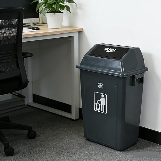 Kitchen Trash Can 13 Gallon with Swing Lid, Plastic Garbage Can Outdoor and Indoor, Recycle Bin and Waste Basket for Home, Office, Garage, Patio, Restaurant, Hotel, School (4 Pack)