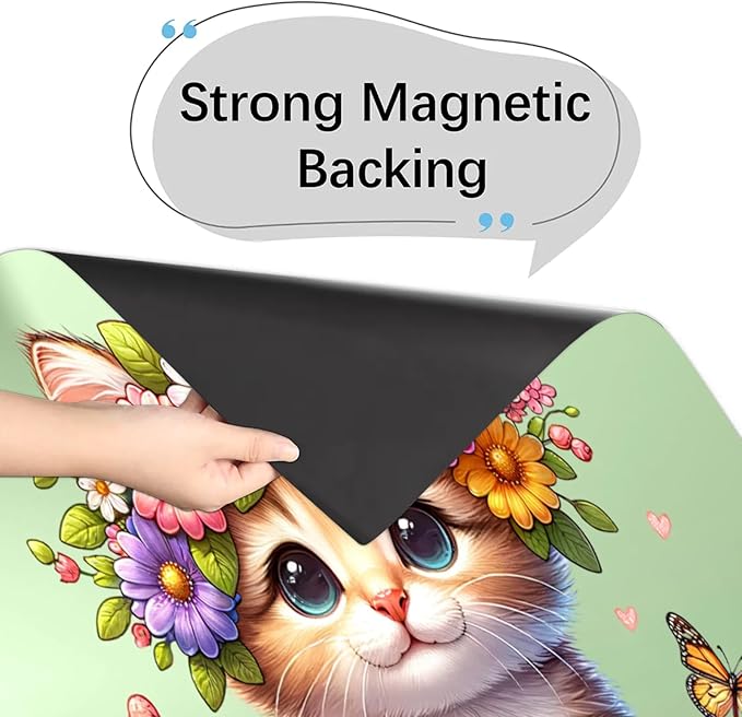 cat Flower sage Green Dishwasher Magnet Cover for The Front Dishwasher Door Cover Panel Decals Magnetic Refrigerator Cover for Kitchen Farmhouse Home Decor 23 X 26 in
