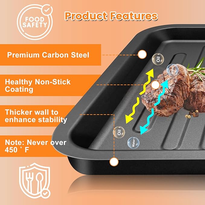 Air Fryer Replacement Parts for COSORI 13 in 1 CS130-CFH CS130-AO 12 in 1 CO130-AO 32Qt Air Fryer Toaster Oven Combo, Air Fryer Rack Accessories Grill Pan Grill Plate Crisper Plate Tray